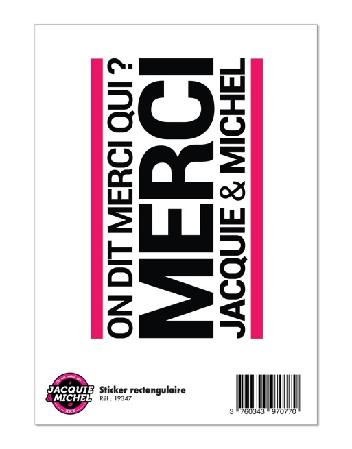 Grand sticker JM rectangle blanc