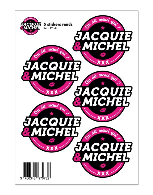 5 stickers JM noir logo rond