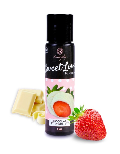 Lubrifiant comestible fraise  chocolat blanc - 60ml