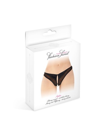 String ouvert avec perles Sophie - noir
