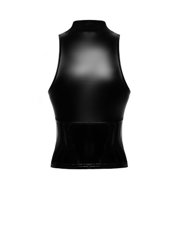 Top zippé Glam F324 vinyle et wetlook