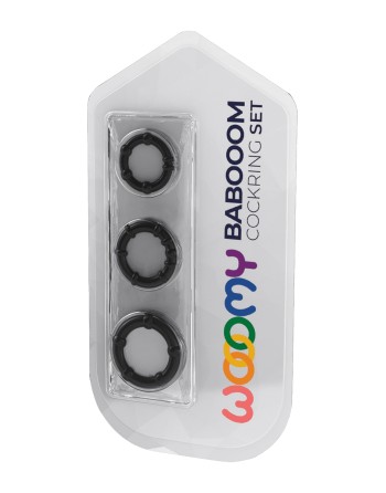 Set 3 Cockrings noir Babooom - Wooomy
