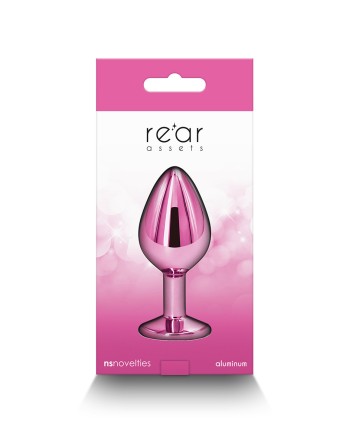 Plug bijou aluminium chromé rose M