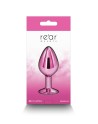 Plug bijou aluminium chromé rose M