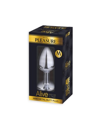 Plug métal bijou bleu M - Alive