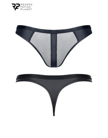 String noir wetlook et mesh - Regnes