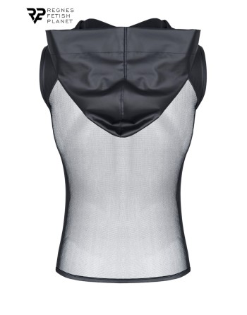 T-shirt à capuche wetlook et mesh - Regnes