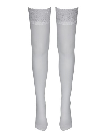 Bas autofixants blanc - Cotelli Legwear
