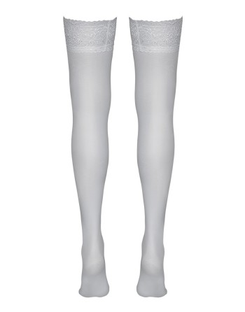 Bas autofixants blanc - Cotelli Legwear