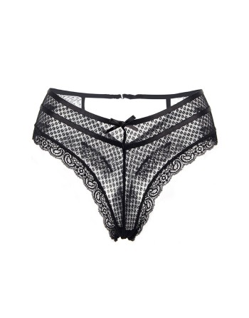Tanga noir dentelle - Paris Hollywood