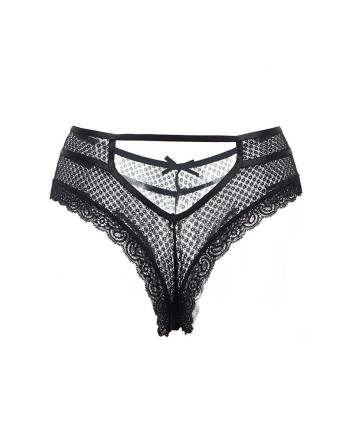 Tanga noir dentelle - Paris Hollywood