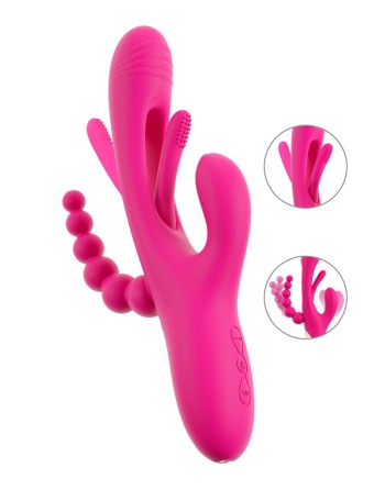 Triple vibro avec langue oscillante - Sweet Smile