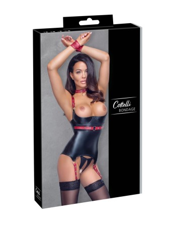 Ensemble ouvert avec collier et menottes - Cotelli BONDAGE