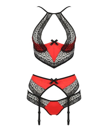 Ensemble à jarretelles Scarlet rouge - Passion