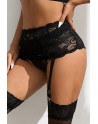 Porte-jarretelles dentelle large Noir - Litolu Lingerie