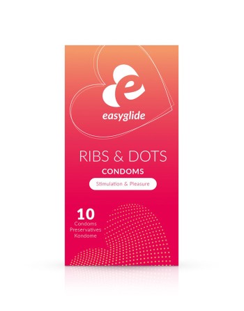 10 préservatifs Ribs and Dots - EasyGlide