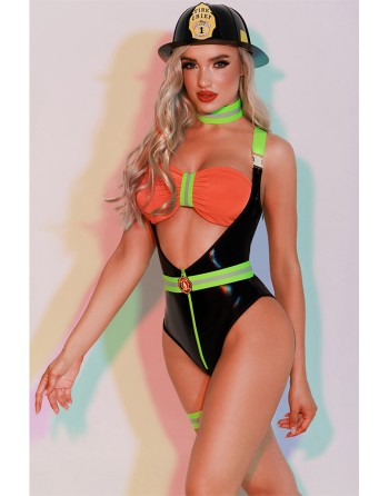 Déguisement de femme Pompier sexy 6 pièces - J Lingerie