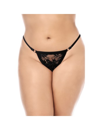 Peignoir en dentelle grande taille Mapalé avec string assorti 