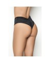 String bande large noir taille haute, tissu fronçé à l'arrière 