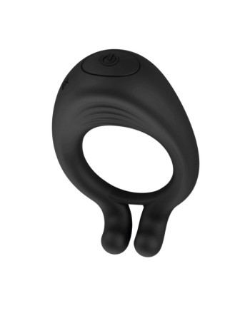 OCTAVE, Cockring Noir dans un silicone médical doux avec 1 mode de vibration 