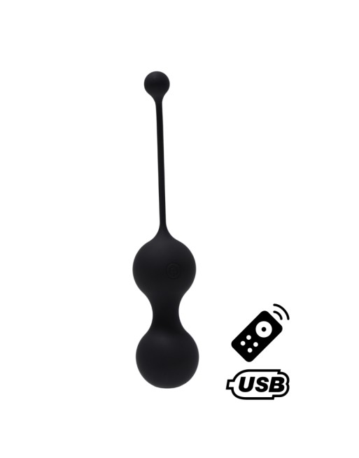 MINA Noir, Boules de Geisha en silicone médical USB avec télécommande 