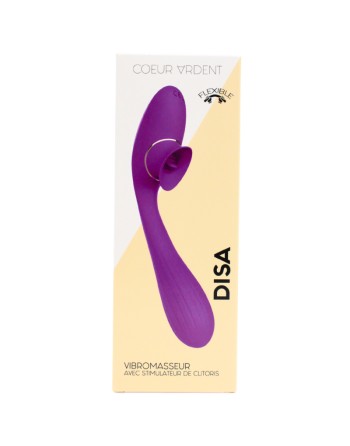 Stimulateur Clitoridien avec langue  Vibromasseur Point G 2-en-1 DISA Violet Cœur Ardent