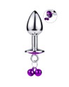 Plug bijou aluminium violet avec clochettes Taille S JINGLE 