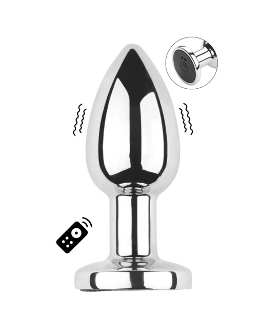 Plug vibrant acier inoxydable anal taille S avec télécommande, USB BOOTY