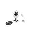 Plug vibrant acier inoxydable anal taille S avec télécommande, USB BOOTY
