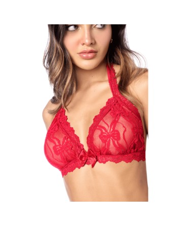Ensemble sexy 2 pièces en dentelle romantique avec haut et string assorti 