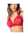 Ensemble sexy 2 pièces en dentelle romantique avec haut et string assorti 