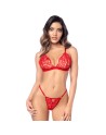 Ensemble sexy 2 pièces en crochet tricoté avec haut ajustable et string 