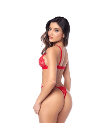 Ensemble sexy 2 pièces en crochet tricoté avec haut ajustable et string 