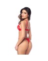 Ensemble sexy 2 pièces en crochet tricoté avec haut ajustable et string 