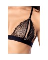 Ensemble sexy 4 pièces peek-a-boo avec chaînes, menottes et masque 