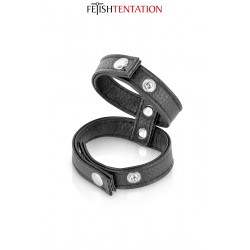 sexy Double cockring simili cuir - Fetish Tentation