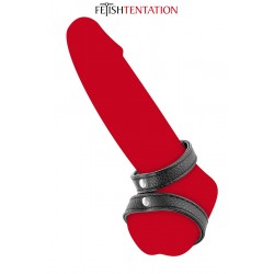 sexy Double cockring simili cuir - Fetish Tentation