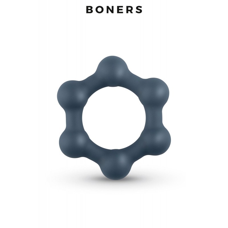 sexy Cockring Hexagonal avec billes en acier - Boners