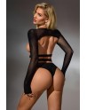 Ensemble culotte et top seins nus résille - J Lingerie