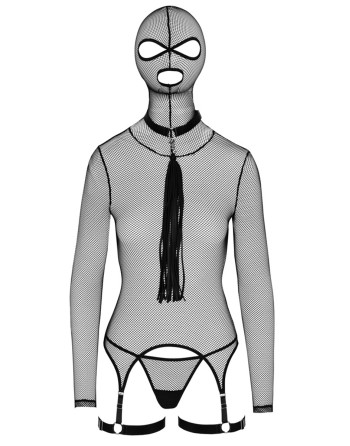 Ensemble lingerie résille et accessoires BDSM - Bad Kitty
