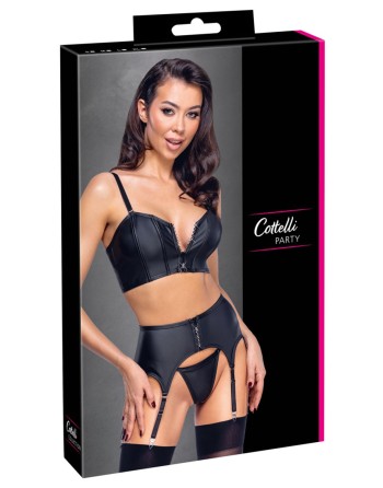 Ensemble lingerie 3 pièces avec porte-jarretelles - Cottelli PARTY