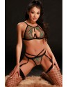 Ensemble lingerie 3 pièces vert - J Lingerie