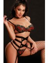 Ensemble lingerie 5 pièces vert et rouge - J Lingerie