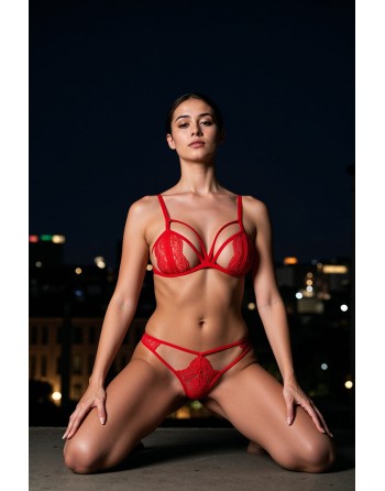 Ensemble 2 pièces rouge Anuvera - Passion