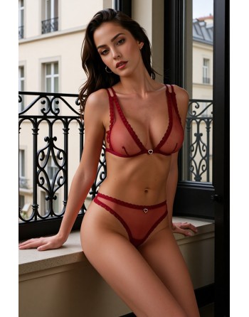 Ensemble 2 pièces bordeaux Belissana - Passion