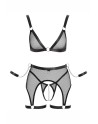 Ensemble Fetish noir en dentelle - Cotelli Bondage