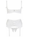 Ensemble lingerie 3 pièces ouvert blanc - Cottelli Lingerie