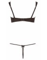 Ensemble dentelle string ouvert et seins nus noir - Cottelli Lingerie