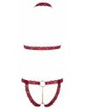 Ensemble string ouvert et seins nus bordeaux - Cottelli Lingerie