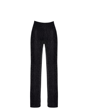 Pantalon en maille pailletée Onyx F374 - Noir Handmade